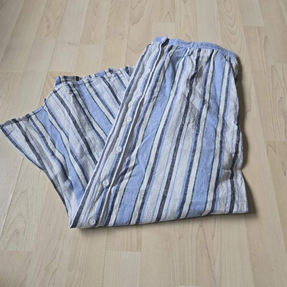 Max Studio Linen Blend Button Front Skirt Size Large